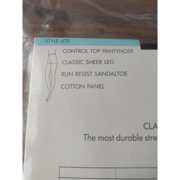 Round The Clock Control Top Sheer Leg Pantyhose Sandaltoe 470 Size D BUNDLE/3 Pk - Picture 5 of 6